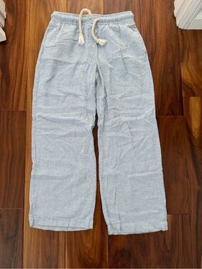 House of Harlow 1960 Light Blue & White Striped Wide-Leg Pants